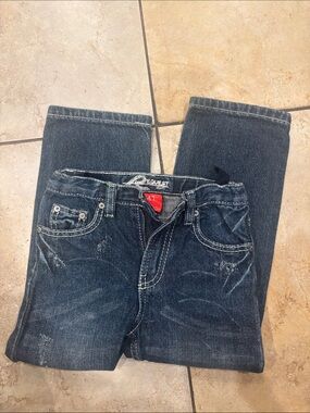 Request jeans  Boys Dark Wash Jeans - Indigo Blue adjustable west size 4 T kids